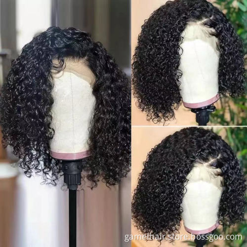 Raw Indian Cuticle Aligned Virgin Human Hair Wig For Black Women Pre Plucked Kinky Straight HD Swiss Lace Front Closure Wig